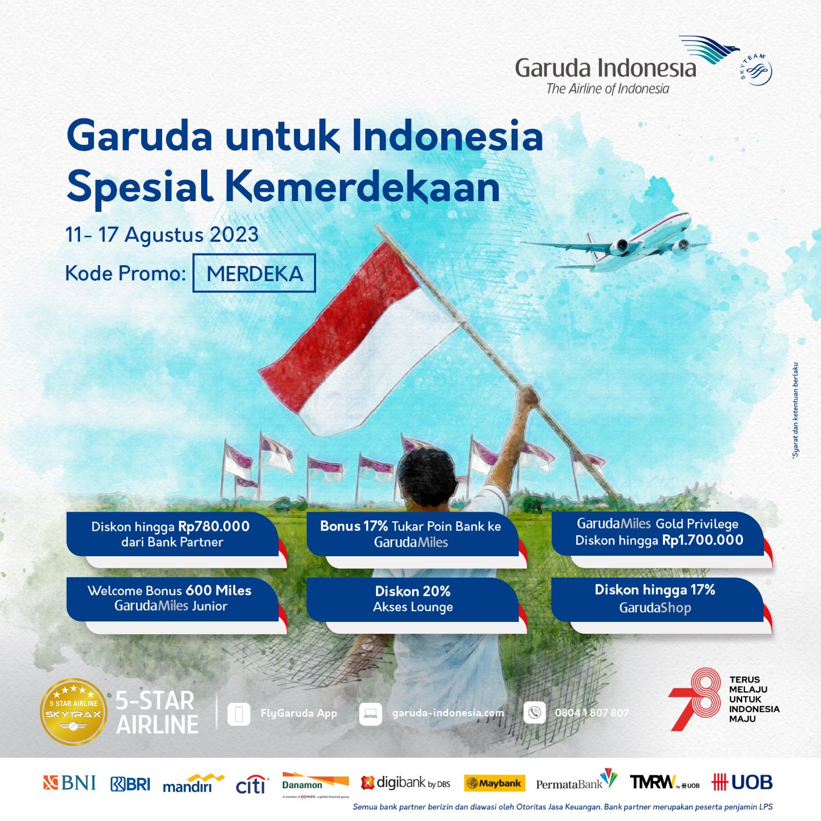 Promo Garuda Indonesia Sambut HUT RI (Foto: ISTIMEWA)